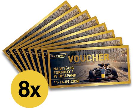 8x wyjazd na wyścig grand prix formuła 1 w Hiszpanii